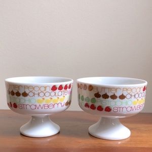 Sealtest Vintage Ice Cream Pedestal Bowls set of 2⭐️🍓❤️